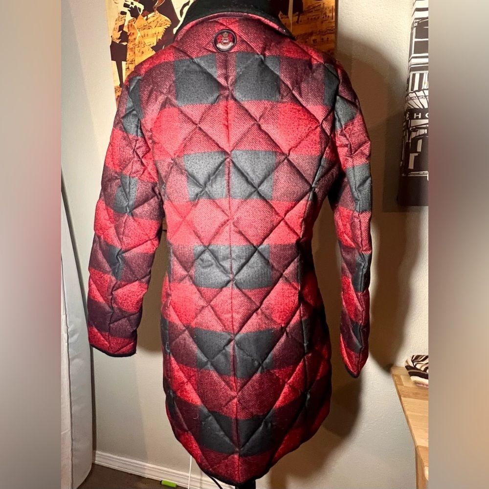 Pendleton Buffalo Check Collared Quilted Mid Length Down Coat EUC! - Picture 10 of 14